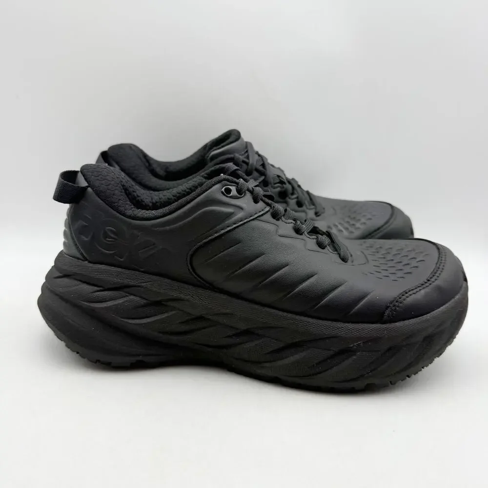 Hoka Womens Bondi Slip Resistant Work Shoes US 6.5 M Black Soft Toe EUC